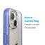 Speck Presidio Perfect-Clear su Impact Geometry - Dėklas iPhone 15 Plus / 14 Plus su MICROBAN danga (Skaidrus / Grounded Purple)