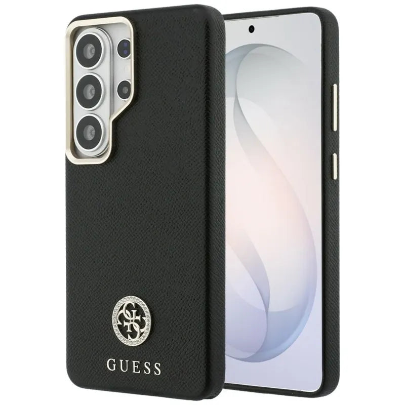 Guess Rhinestone Round Logo MagSafe – dėklas Samsung Galaxy S26 Ultra (juodas)