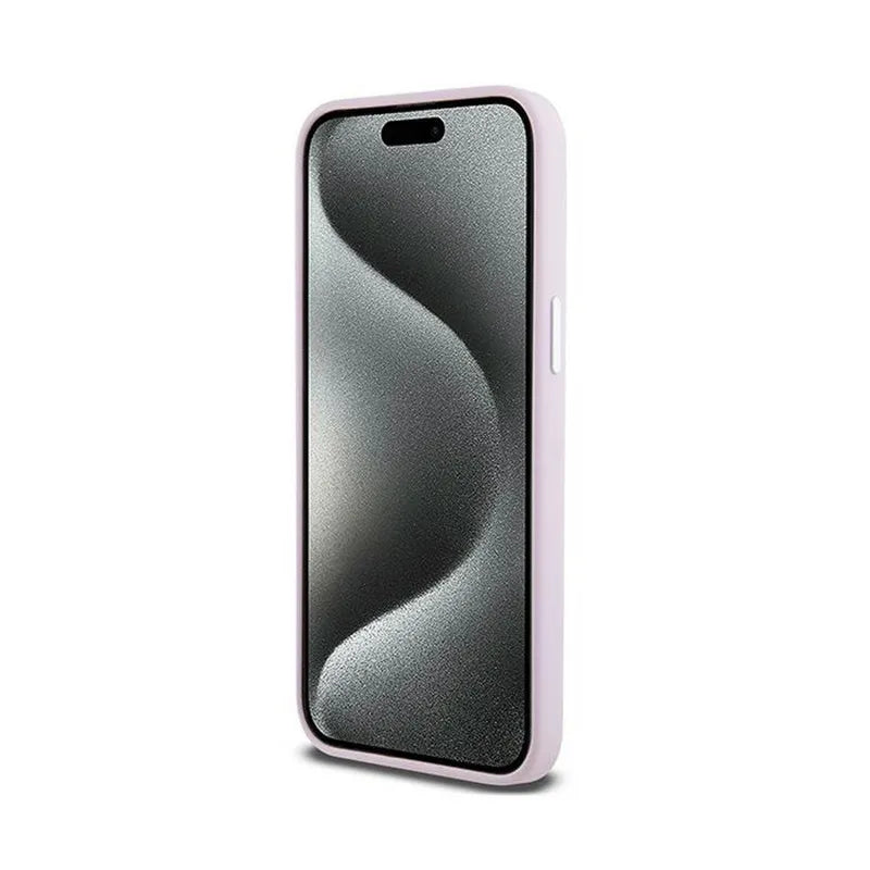 DKNY Liquid Silicone Small Metal Logo MagSafe – dėklas iPhone 14 Pro Max (rožinis)