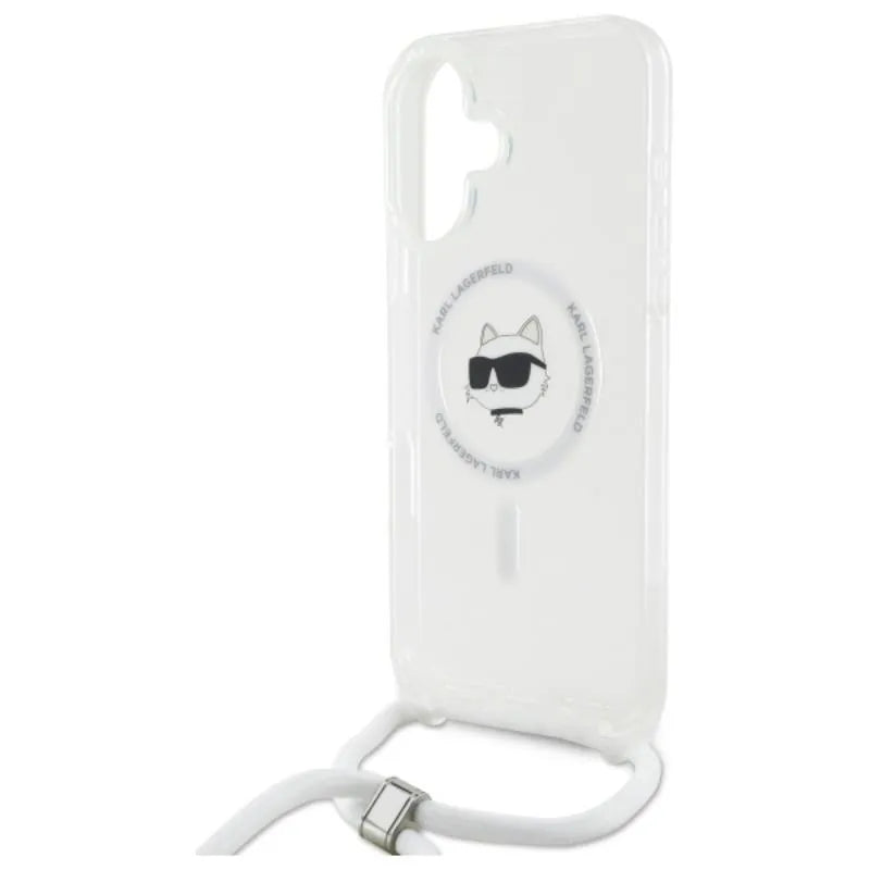 Karl Lagerfeld IML Choupette Head & Cord MagSafe – dėklas iPhone 16 (skaidrus)