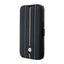 BMW Booktype Leather Stamp Blue Lines dėklas, skirtas iPhone 14 Pro (juodas)