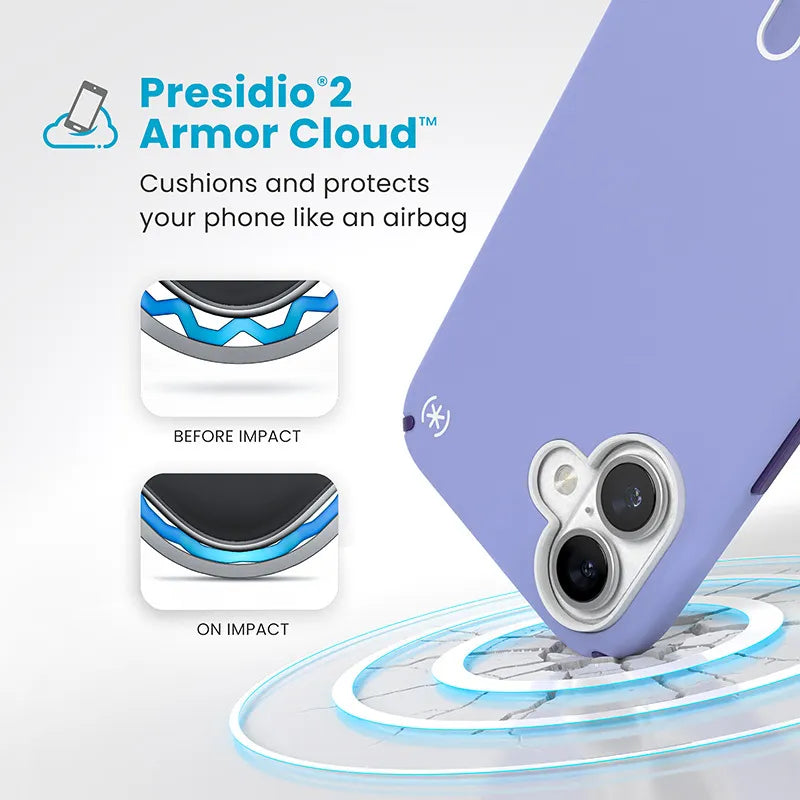 Speck Presidio2 Pro ClickLock & MagSafe – dėklas iPhone 16 Plus (Future Lavender / Cassis Purple / White)