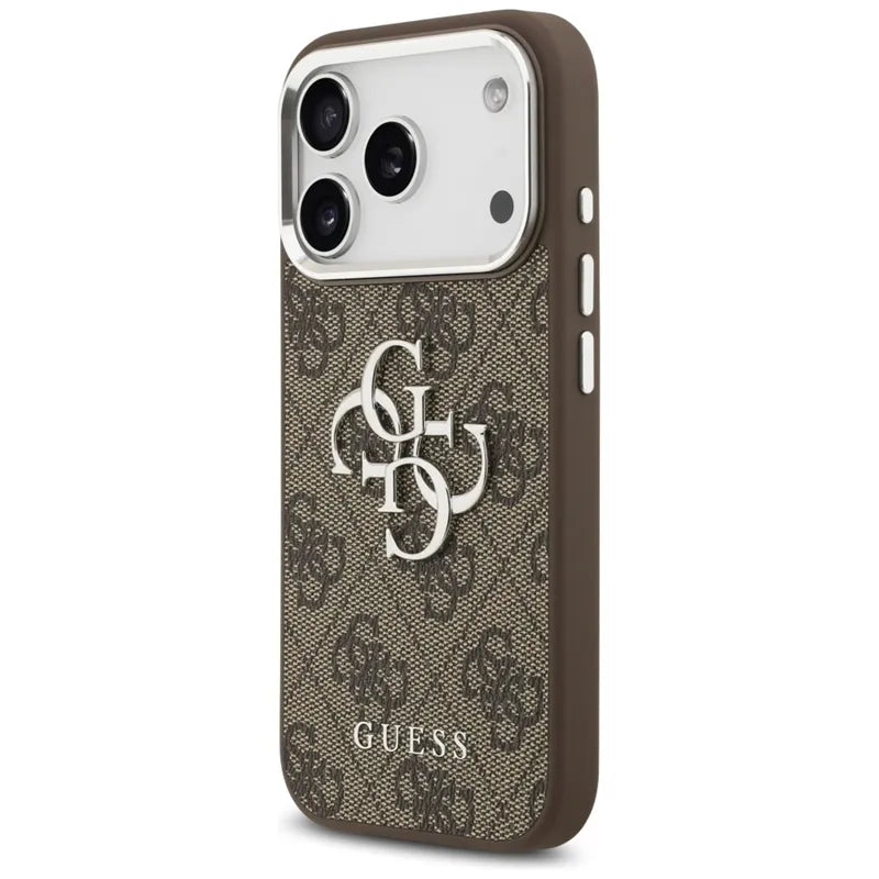 Guess 4G Big 4G Classic Logo - Dėklas iPhone 17 Pro (Ruda / Sidabrinė)