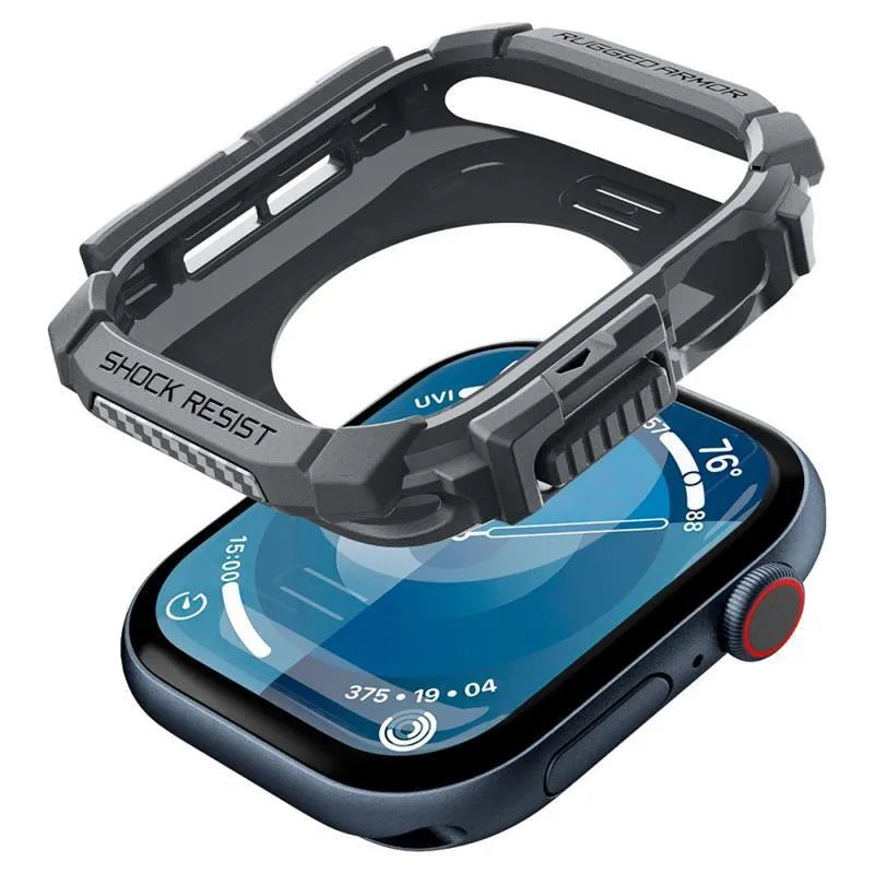 Spigen Rugged Armor – Dėklas Apple Watch 10 46 mm (tamsiai pilkas)