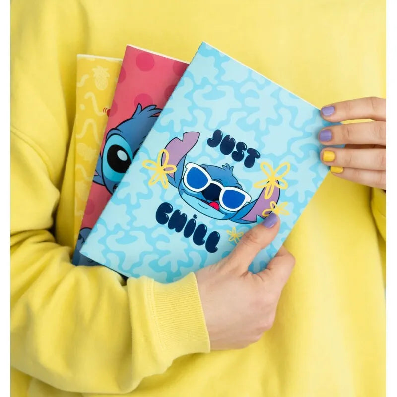 Disney Stitch – A5 formato užrašinių rinkinys iš „Tropical“ kolekcijos, 3 vnt.
