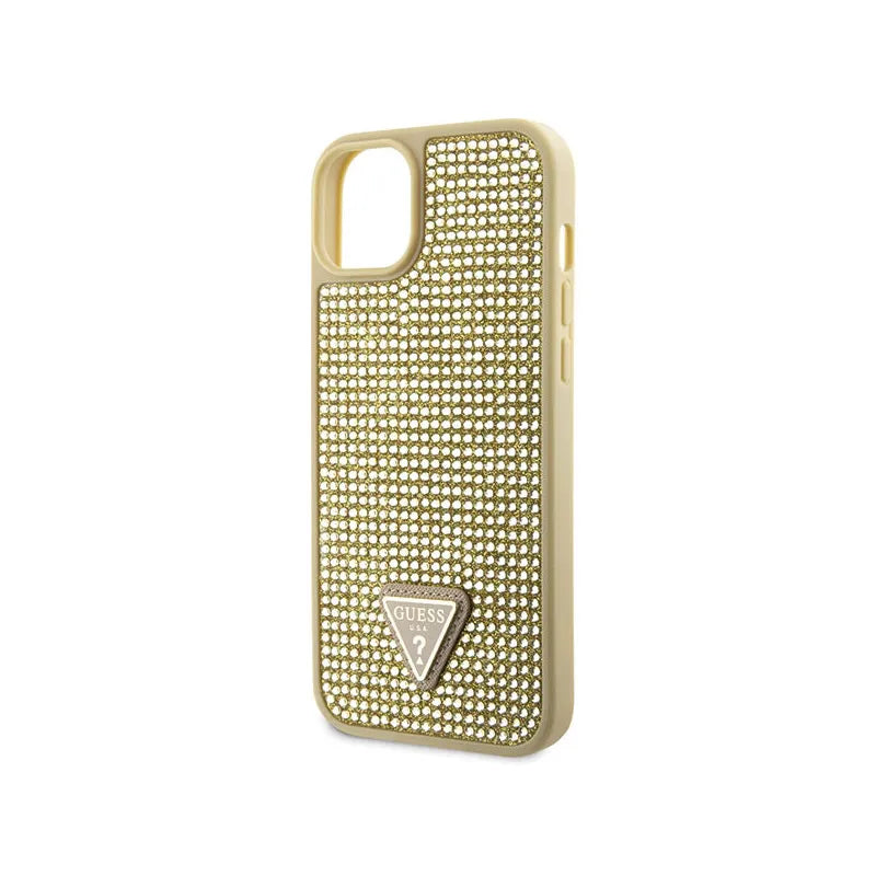 Guess Rhinestone Triangle – dėklas iPhone 14 (auksinis)