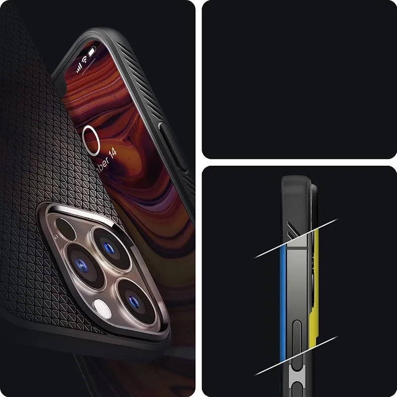Spigen Liquid Air – Dėklas, skirtas iPhone 13 Pro (Juodas)