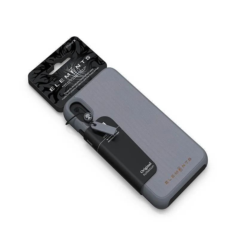Nordic Elements Original Gefion – dėklas iPhone Xs Max su tikro klevo medžio elementais (Mid Grey)