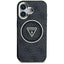 Guess IML Metal Glitter 4G Circle Triangle MagSafe – dėklas iPhone 16 (juodas)