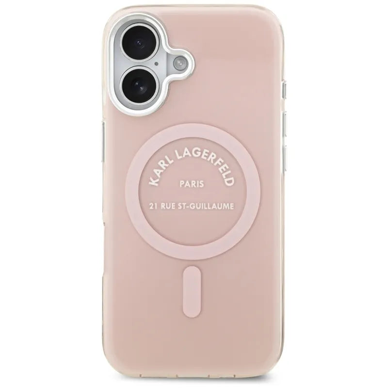 Karl Lagerfeld IML Karl RSG Logo MagSafe – dėklas iPhone 17 (rožinis)