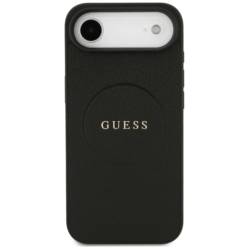 Guess Grained Ring MagSafe – dėklas iPhone Air (juodas)