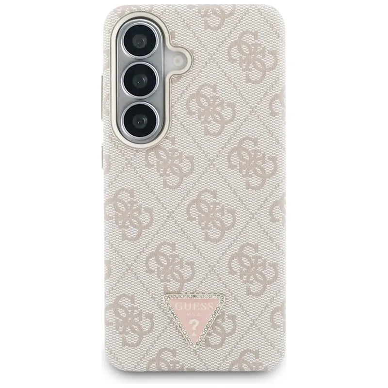 Guess 4G Triangle Logo MagSafe – dėklas Samsung Galaxy S26 telefonui (rožinis)