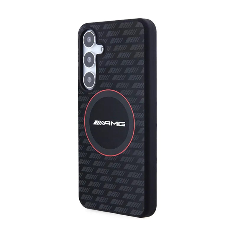 AMG Silicone Carbon Pattern MagSafe – dėklas Samsung Galaxy S24+ (juodas)