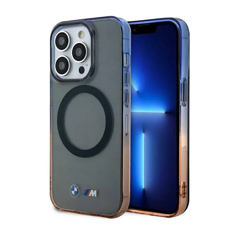BMW Gradient Bumper MagSafe – dėklas iPhone 14 Pro Max (pilkas)