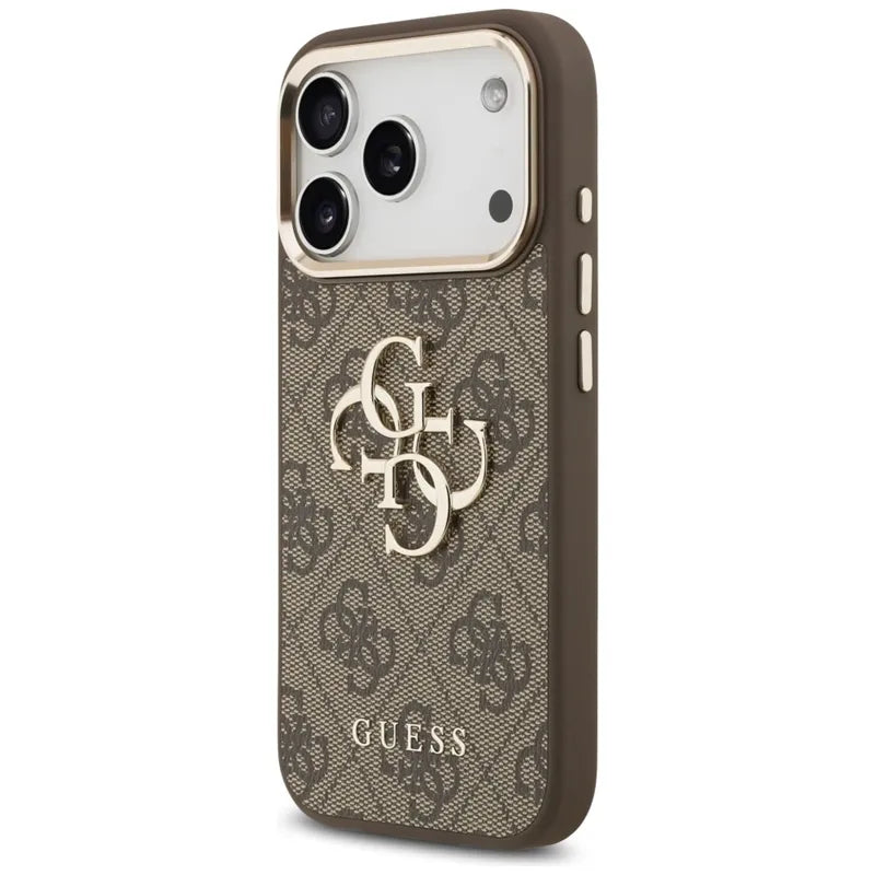 Guess 4G Big 4G Classic Logo – dėklas iPhone 17 Pro (rudas / auksinis)