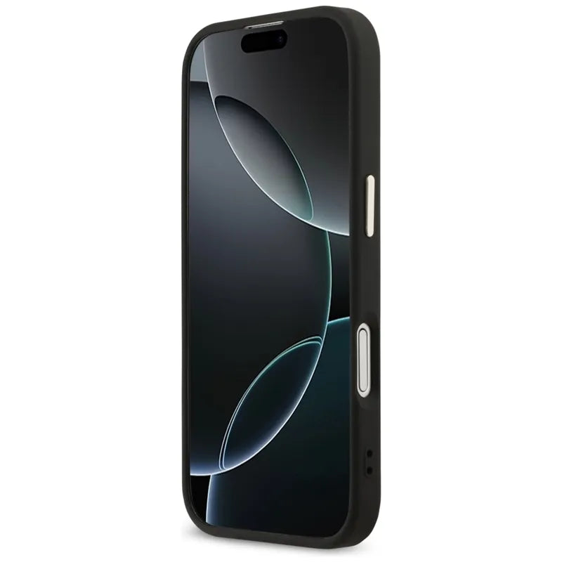 Guess 4G Big 4G Classic Logo – dėklas iPhone 17 (juodas / auksinis)