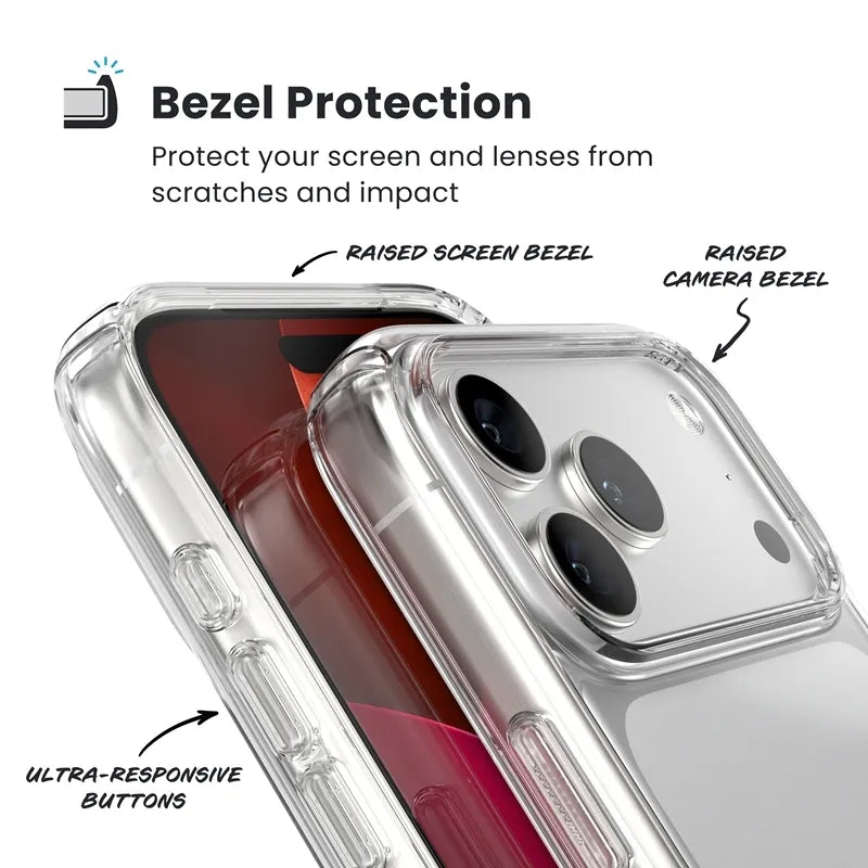 Speck Presidio Perfect-Clear – dėklas iPhone 17 Pro Max (skaidrus)