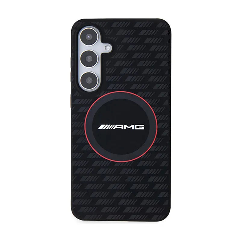 AMG Silicone Carbon Pattern MagSafe – dėklas Samsung Galaxy S24+ (juodas)