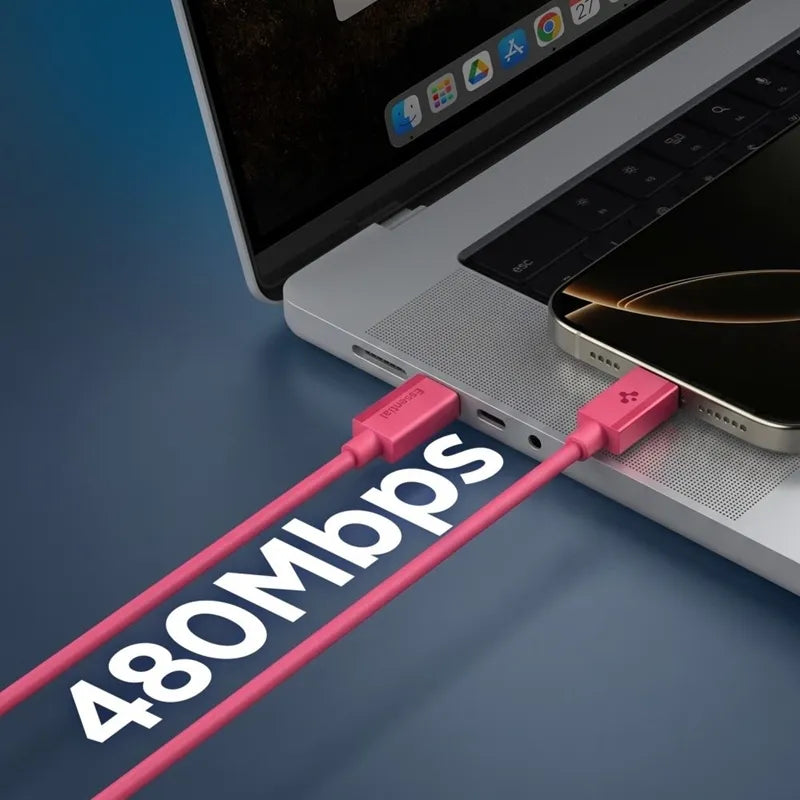 Spigen EB6010CC Essential – USB-C į USB-C laidas 60 W 1 m (rožinis)