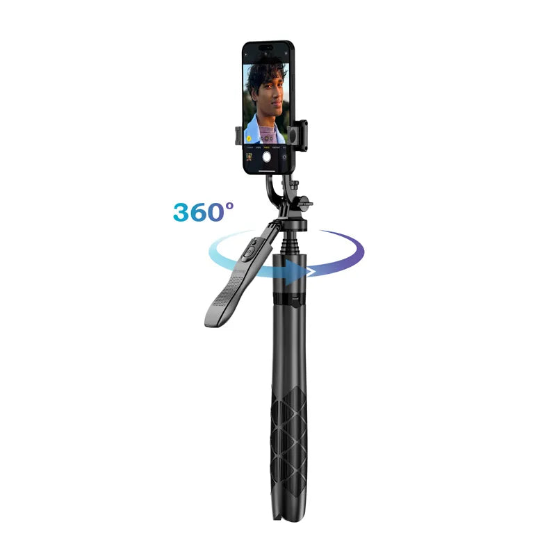 Crong SelfieGo Ultra – aliumininis Bluetooth asmenukių lazdos trikojis (juodas)