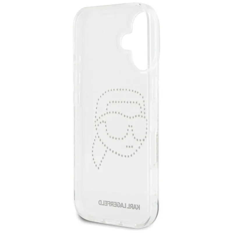 Karl Lagerfeld IML Rhinestones Karl Head – dėklas skirtas iPhone 16 (skaidrus)