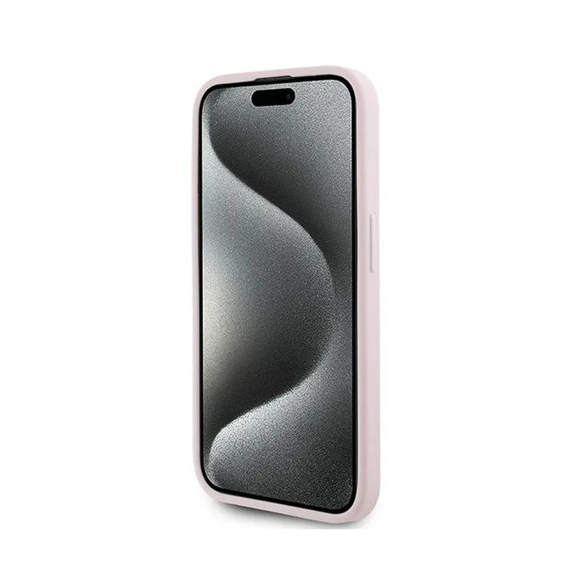 Karl Lagerfeld Diagonal Quilted Script - dėklas iPhone 15 Pro Max (rožinis)
