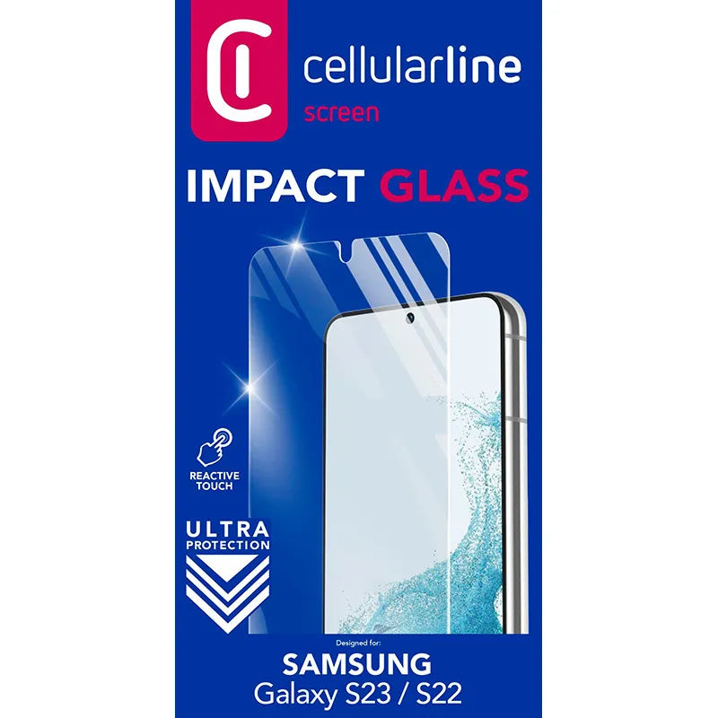 Cellularline Impact Glass - Grūdintas apsauginis stiklas Samsung Galaxy S23 / S22
