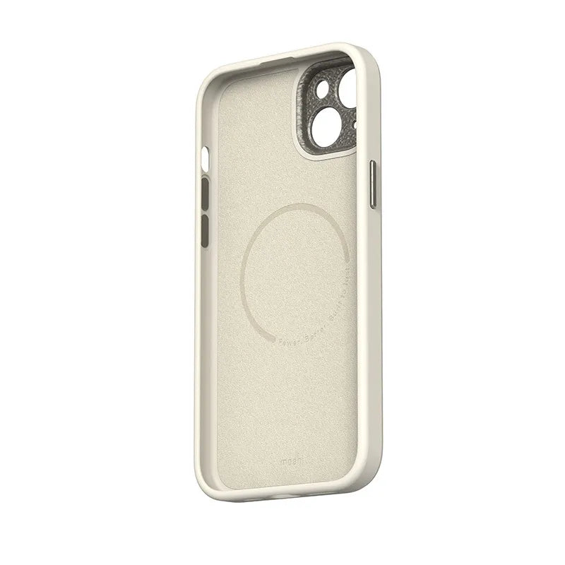 Moshi Napa MagSafe – odinis dėklas iPhone 15 Plus (Eggnog White)