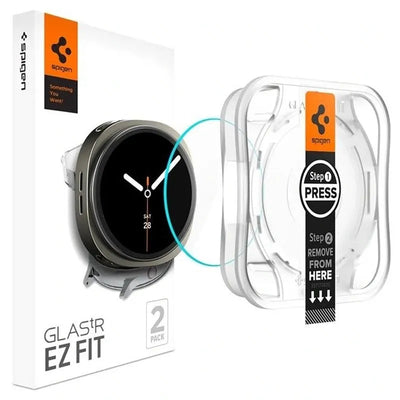 Spigen GLAS.TR EZ FIT 2-Pack – grūdintas stiklas Samsung Galaxy Watch 8 40 mm (2 vnt.)
