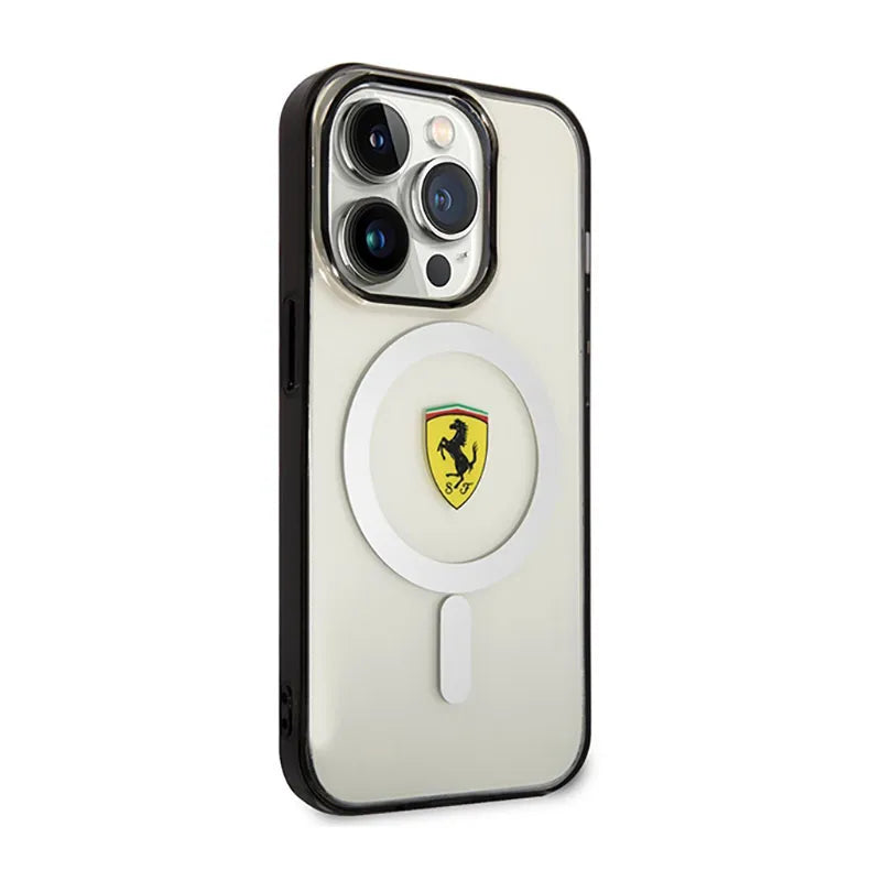 Ferrari Outline Magsafe – dėklas iPhone 14 Pro telefonui (skaidrus)