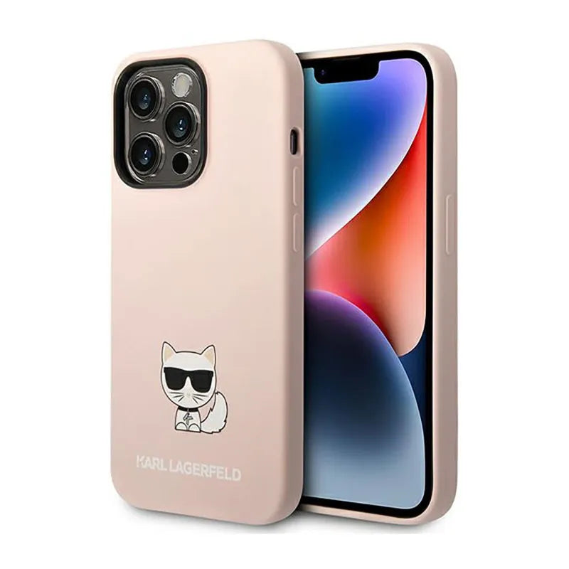 Karl Lagerfeld Choupette Body - dėklas Apple iPhone 14 Pro Max (šviesiai rožinis)
