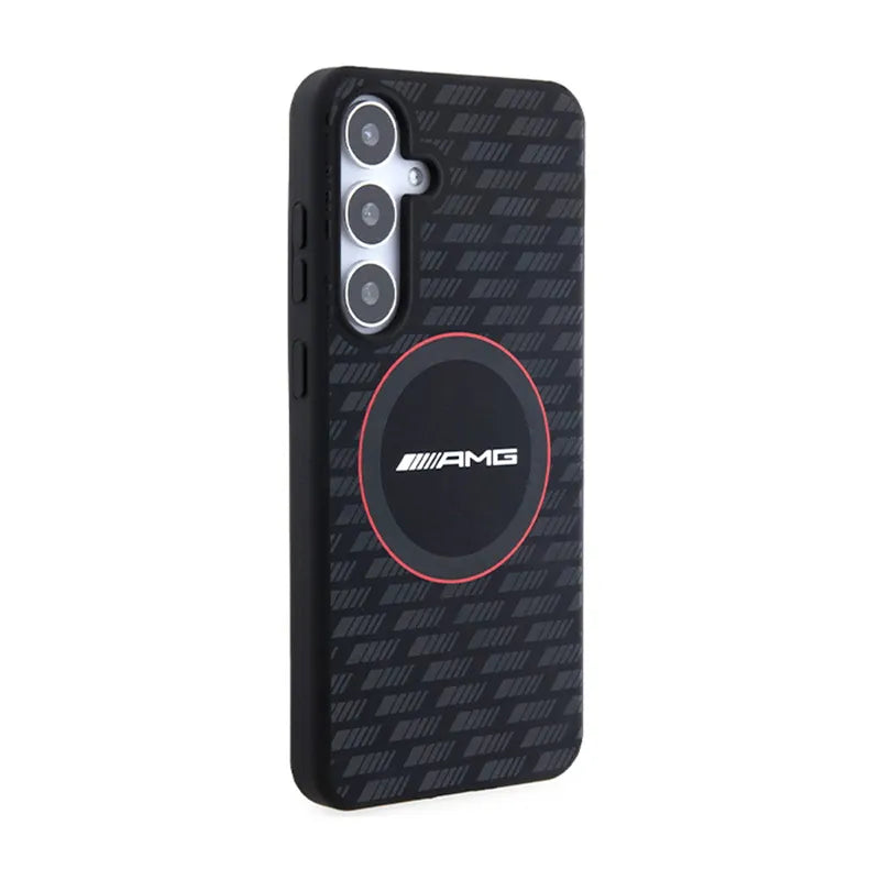 AMG Silicone Carbon Pattern MagSafe – dėklas Samsung Galaxy S24+ (juodas)
