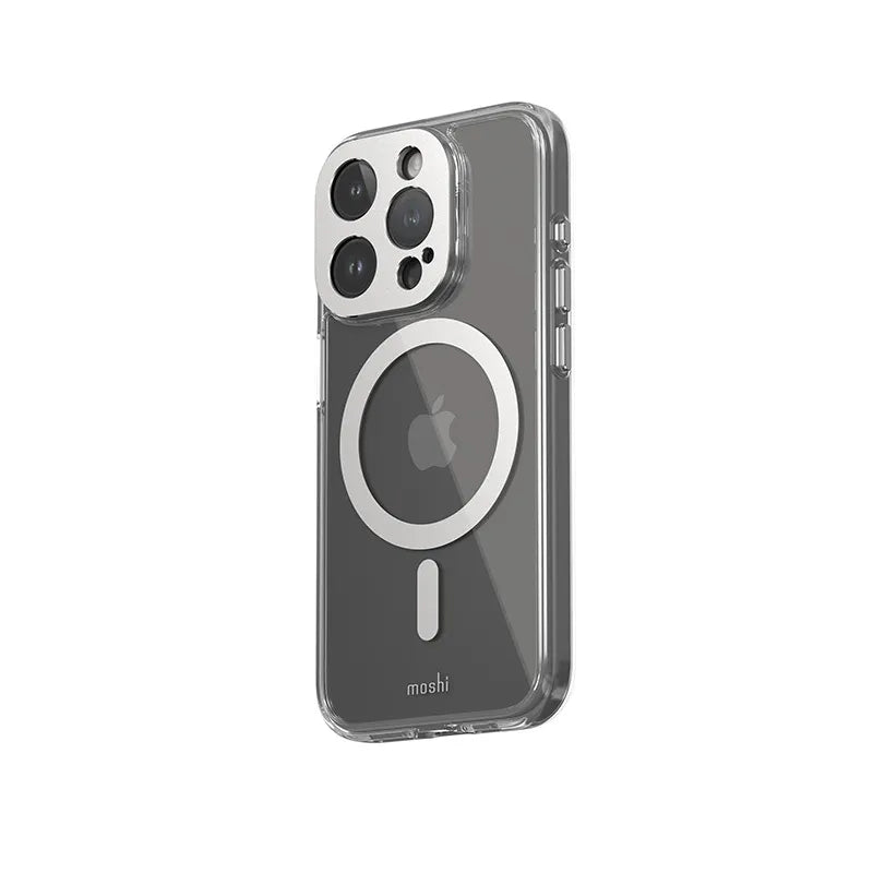 Moshi iGlaze MagSafe – dėklas iPhone 15 Pro (Luna Silver)