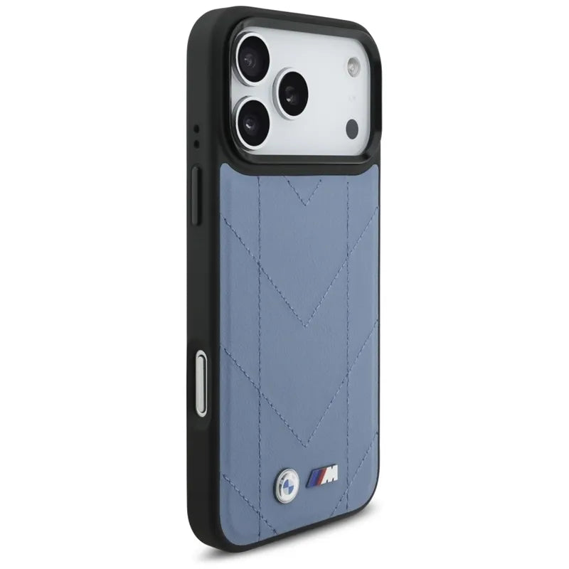 BMW M Quilted Logo MagSafe – iPhone 17 Pro Max dėklas (mėlynas)