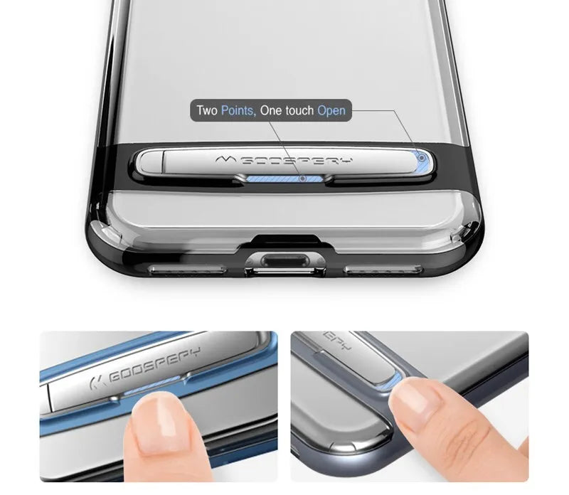 Mercury Dream Bumper – Dėklas Samsung Galaxy S9 su metaliniu stovu (auksinis)