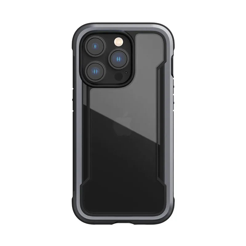 X-Doria Raptic Shield – aliuminis dėklas, skirtas iPhone 14 Pro (atlaiko kritimą iš 3 m aukščio) (juodas)