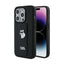 Karl Lagerfeld Gripstand Saffiano Choupette Pins – dėklas iPhone 14 Pro (juodas)