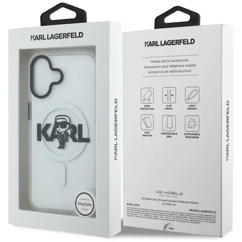 Karl Lagerfeld IML Karl Sketch Logo MagSafe - Dėklas iPhone 17 (Skaidrus)