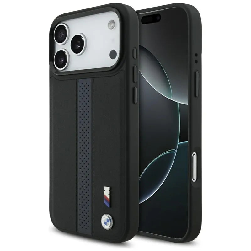 BMW M Perforated Stripe Logo MagSafe - iPhone 17 Pro Max dėklas (mėlynas)