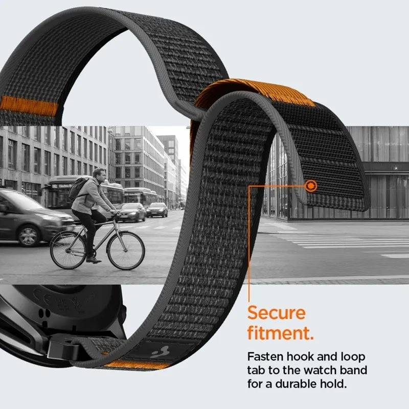 Spigen Athlex Air – „Garmin QuickFit“ dirželis 22 mm (Active Black / Orange)