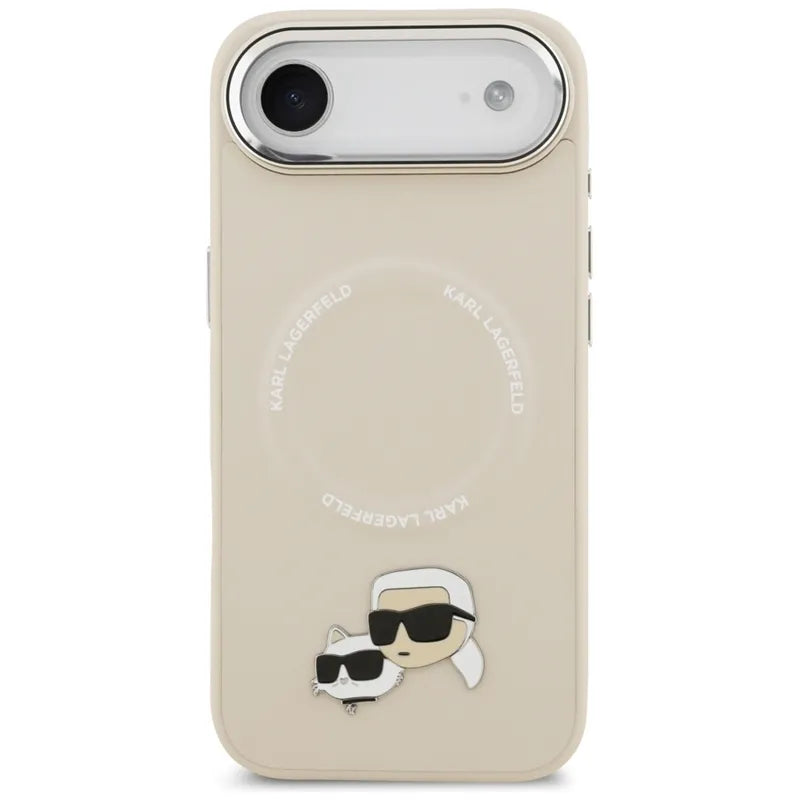 Karl Lagerfeld Karl & Choupette Pins MagSafe – Dėklas iPhone Air (smėlio spalvos)