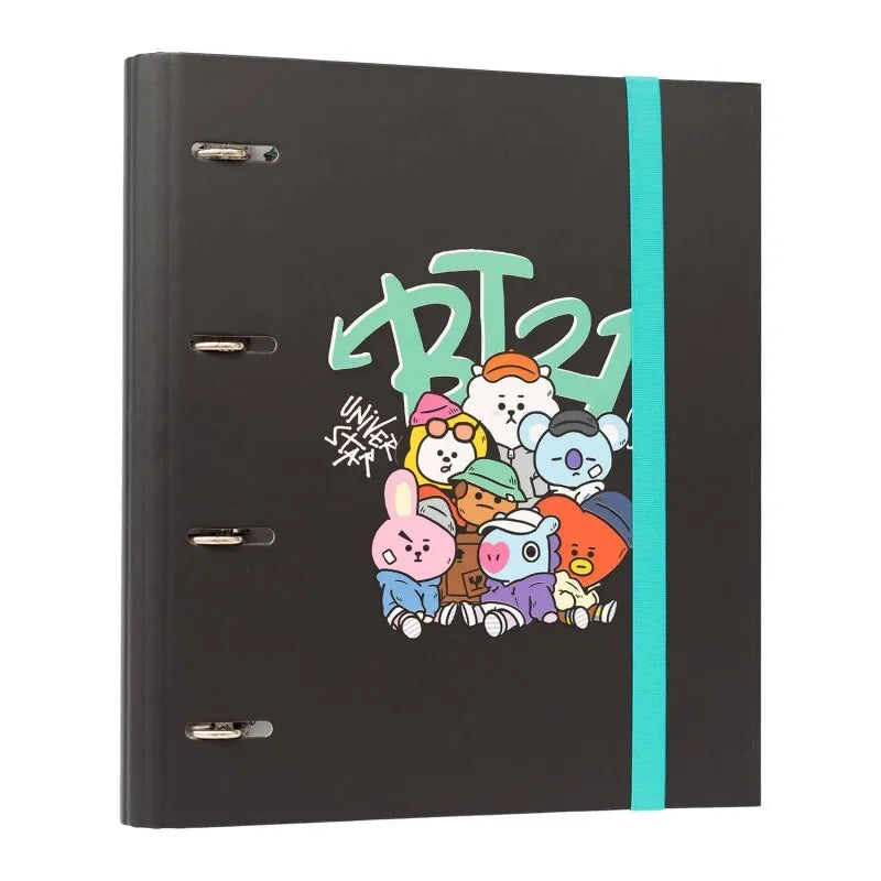 BT21 – A4 formato segtuvas iš „Street Mood“ kolekcijos (4 žiedai, elastinė juostelė)
