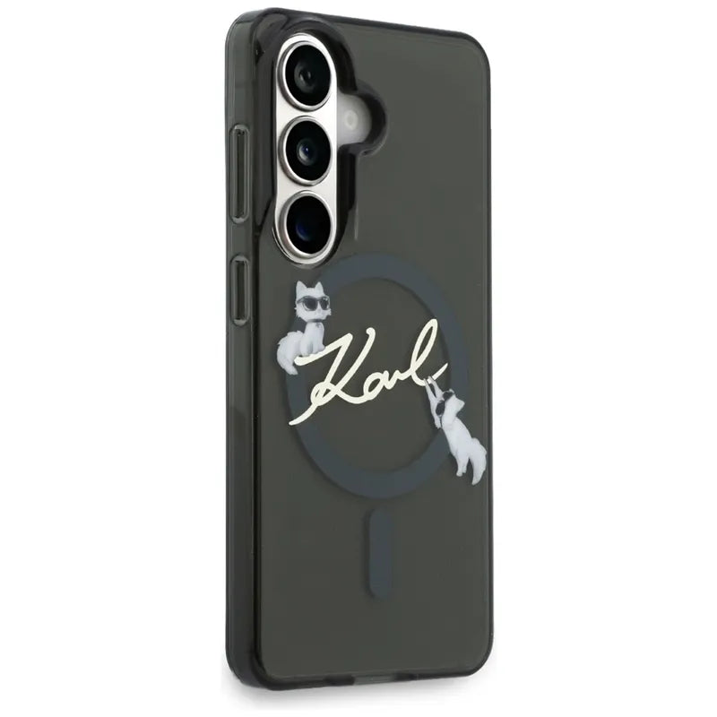 Karl Lagerfeld IML KC Script MagSafe – Samsung Galaxy S26 dėklas (juodas)
