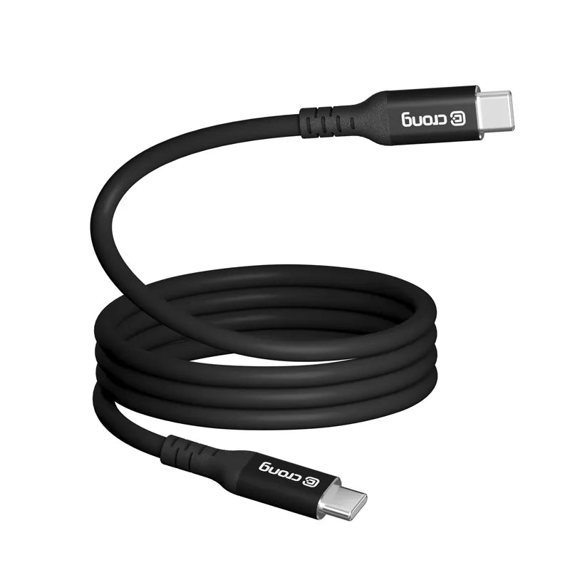 Crong Soft Link - 100W PD 5A USB-C į USB-C laidas 200cm (Juodas)