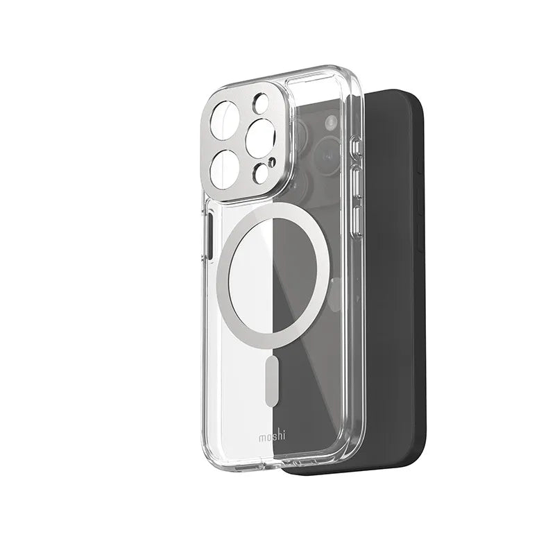 Moshi iGlaze MagSafe – dėklas iPhone 15 Pro (Luna Silver)