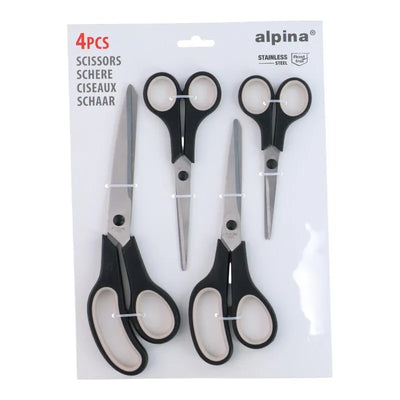 Alpina – Ergonomiškų nerūdijančio plieno žirklių rinkinys (4 vnt.)