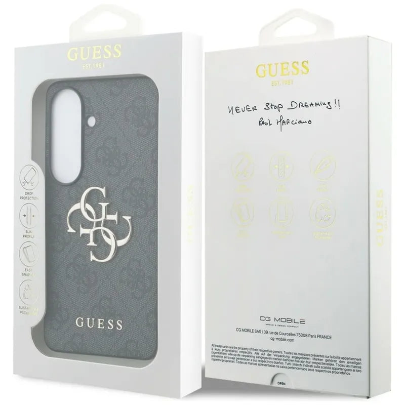 Guess 4G Big Metal Logo – Samsung Galaxy S26 dėklas (juodas)