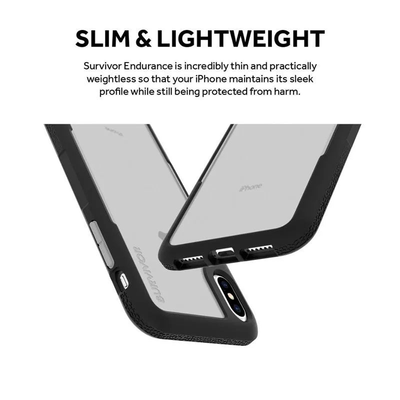 Griffin Survivor Endurance – Dėklas skirtas iPhone Xs Max (skaidrus/pilkas)