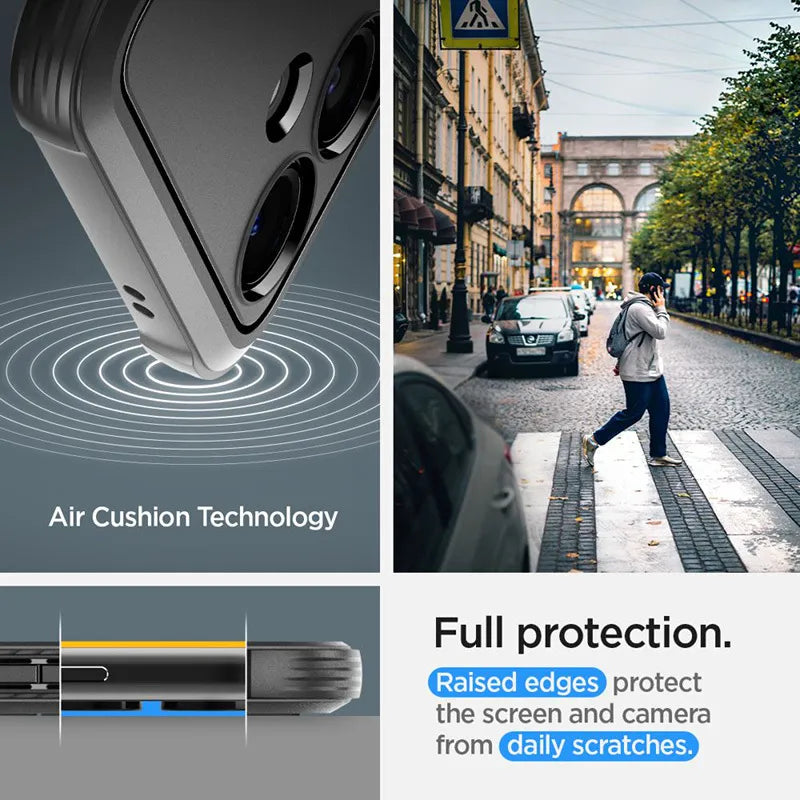 Spigen Rugged Armor – dėklas Samsung Galaxy S24 (matinė juoda)