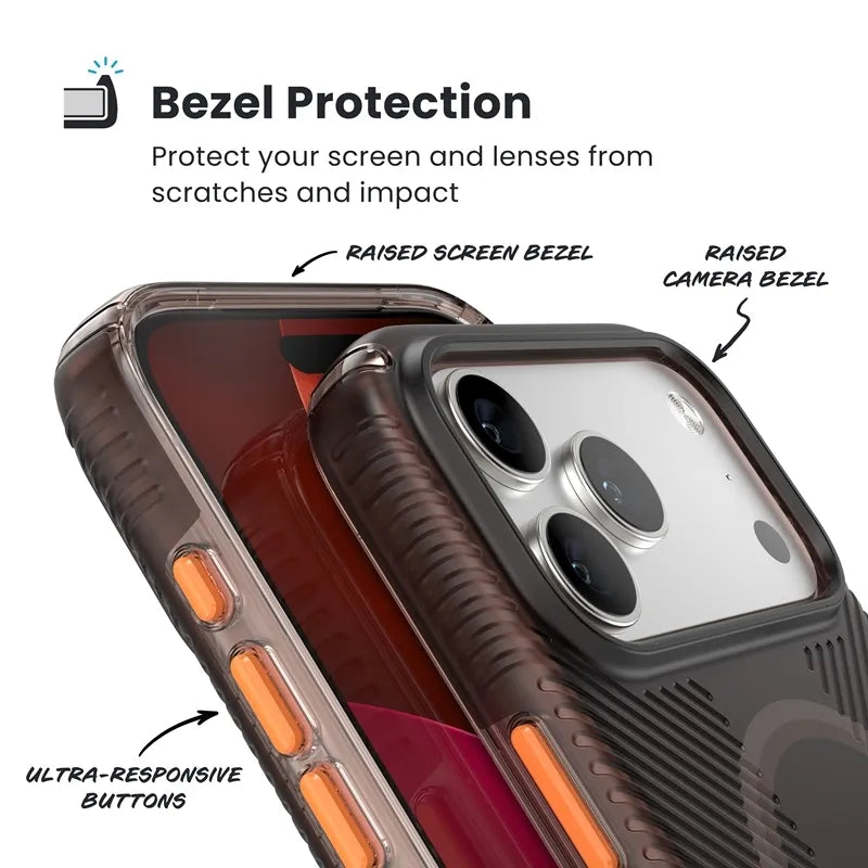 Speck Presidio Lux Grip MagSafe – Dėklas skirtas iPhone 17 Pro Max (Luxury Shade Matte / Oranžinė)
